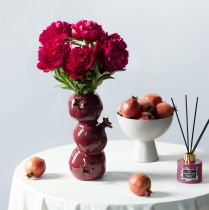 Product Ceramic vase pomegranate flower vase dark red H23.5cm