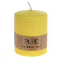 Product Pillar Candle Yellow Lemon Wenzel Candles PURE Candles 90×70mm