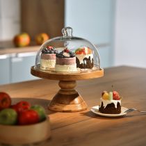 Product Wooden plate with glass dome decorative cheese dome Ø27cm H31cm