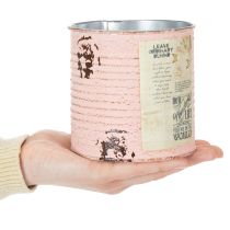 Product Flower pot decorative can salmon metal summer decoration Ø11cm H10.5cm