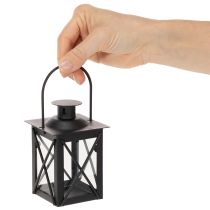 Product Black lantern with handle for tea light, 16cm, 2 pieces
