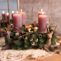 Product Dusty rose pillar candles 70×120mm, dyed throughout, set of 4, decorative candles for weddings &amp; home