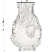 Product Glass vase in a decorative fish shape for harmonious room design, 24.5cm