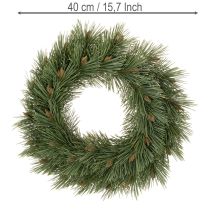 Product Artificial wreath of pine branches with small cones, 40cm