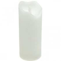 LED candle with timer real wax white pillar candle H17cm
