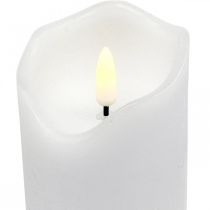 LED candle with timer real wax white pillar candle H17cm