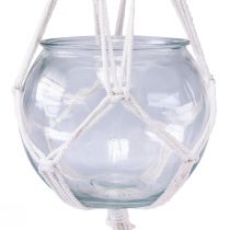 Product Macrame hanging basket glass decorative vase round Ø13.5cm