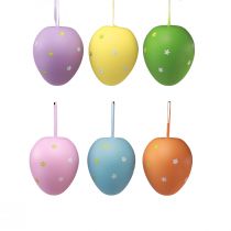 Product Easter eggs hanging eggs made of plastic 6.5x10cm 6 pcs
