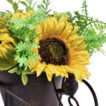 Product Sunflower artificial flower arrangement wheelbarrow 30cm