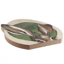 Product Easter decoration wooden bunnies decoration natural colored 33cm×45cm