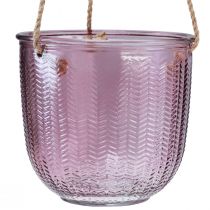 Product Flower pot glass lantern for hanging purple green 14cm 2pcs
