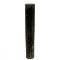 Large candles, solid-colored candles, anthracite, 50x300mm, 4 pieces