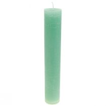 Green candles, large, solid-colored candles, 50x300mm, 4 pieces