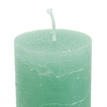 Product Green candles, large, solid-colored candles, 50x300mm, 4 pieces