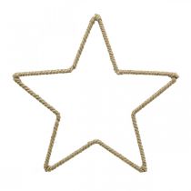 Advent decoration, Christmas decoration star, decorative star jute B24.5cm 5pcs