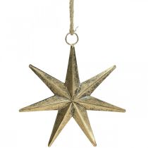 Product Christmas decoration star pendant golden antique look W19.5cm