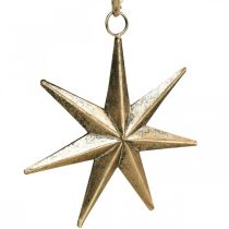 Product Christmas decoration star pendant golden antique look W19.5cm