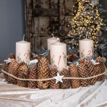 Product Advent candles Advent wreath 1-4 cream 130/70mm 4pcs