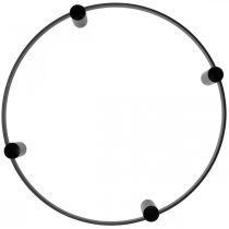 Product Candle ring rod candles candle holder metal black Ø35cm