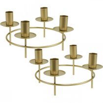 Candle ring rod candles candle holder gold Ø23cm H11cm 2pcs