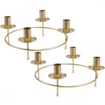 Candle ring rod candles candle holder gold Ø28cm H11cm 2pcs