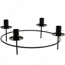 Candle ring rod candles candle holder black Ø28cm H11cm