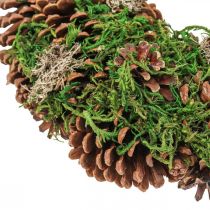 Advent wreath door wreath decorative wreath with cones moss Ø30cm