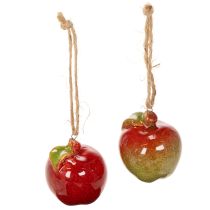 Product Autumn decoration apple ceramic for hanging 5cm 4pcs