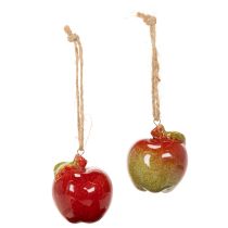 Product Autumn decoration apple ceramic for hanging 5cm 4pcs