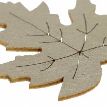 Scattered maple leaves yellow, brown, platinum assorted 4cm 72p