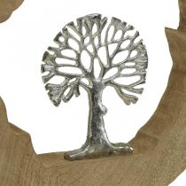 Tree table decoration wood to place mango wood natural, metal 32×5×34cm