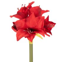 Product Artificial red amaryllis flower with stem, flower decoration for Christmas, 50cm