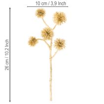 Product Artificial Amber Fruit Branch, Gold Decoration, 26cm Bundle of 6