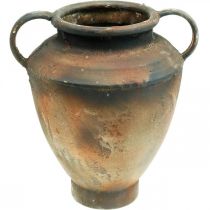Amphora antique look for planting vase metal garden decoration H29cm