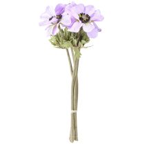 Product Artificial anemone flowers in lilac, 34cm long, 4 pieces