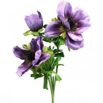 Artificial anemone, silk flower, artificial plant with flowers purple L55cm