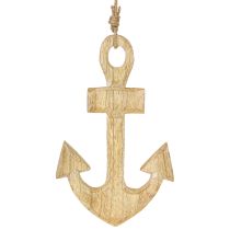 Product Anchor Decoration Hanger Maritime Wood Jute Natural 15x25cm 2pcs