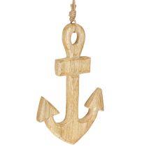 Product Anchor Decoration Hanger Maritime Wood Jute Natural 15x25cm 2pcs