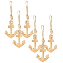Product Anchor Décor for Hanging Natural Wood 7cm×10cm 6pcs