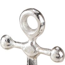 Product Anchor Decoration Metal on Wooden Base Silver Natural H21cm