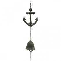 Hanger anchor bell, maritime decoration wind chime, cast iron L47.5cm