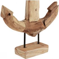 Product Anchor decoration wood metal with base teak maritime 26x7x38cm