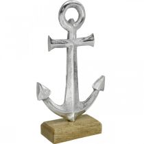 Anchor in metal, summer decoration, nautical decoration Silver, natural H24.5cm