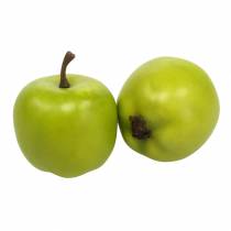 Decorative mini apples green-yellow artificial H4.3cm Ø3.6cm 24pcs