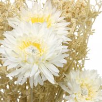 Product Artificial bouquet of asters and baby's breath in beige and white, perfect for wedding decorations and autumn arrangements, 43cm