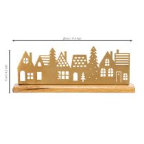 Product House silhouette decoration Advent on wooden base 29cm