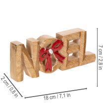 Product Noel lettering with bow, Christmas decoration, 18cm