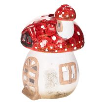 Product Decorative mushroom house for tea light, hand-painted with turret, 21cm