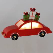 Christmas car with LED red metal 25cm H14.5cm for battery.