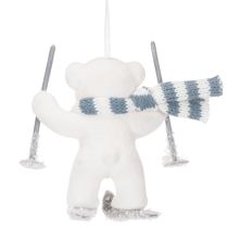 Product Polar bear pendant on skis with scarf for hanging, 10cm, 2 pieces